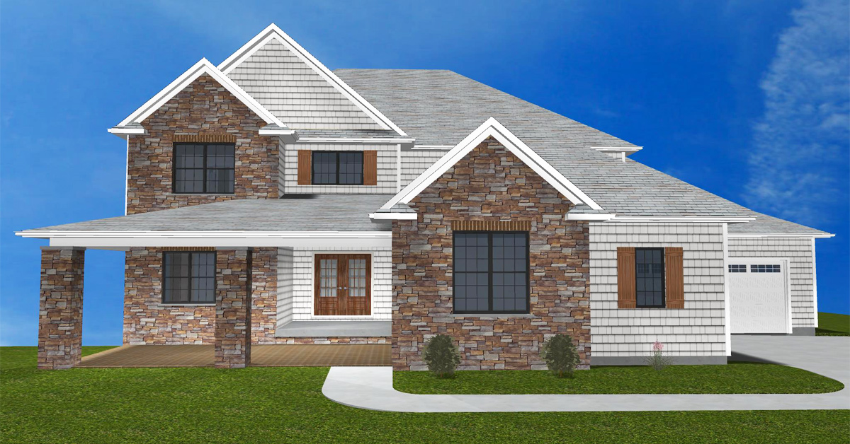 Transitional 2 Story Home Design